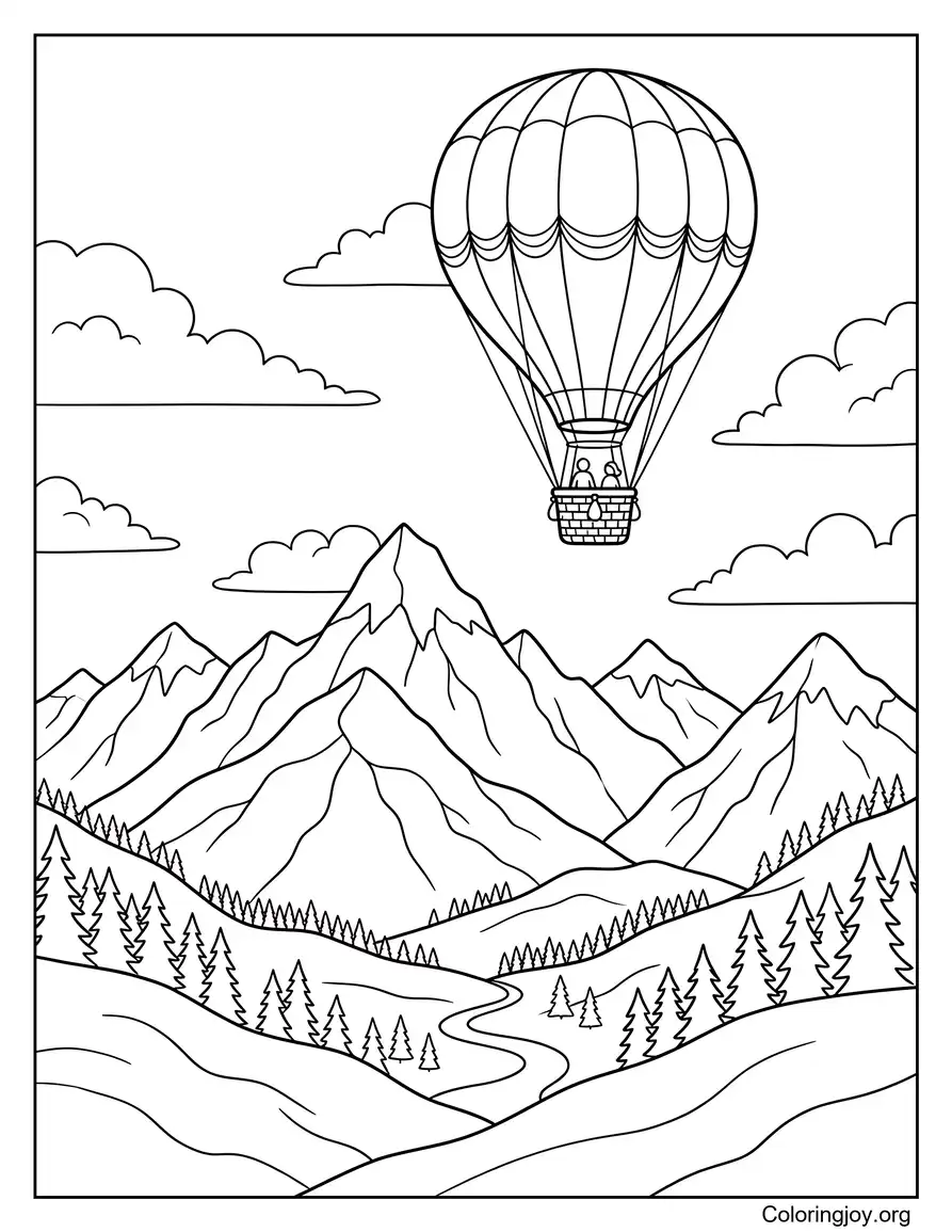 Montaña Con Globo Aerostático