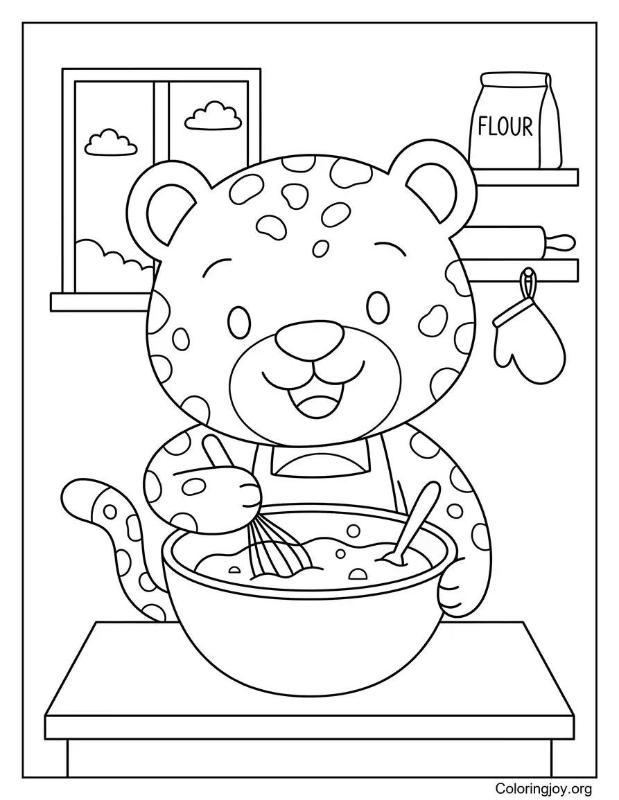 Pastel para hornear de leopardo