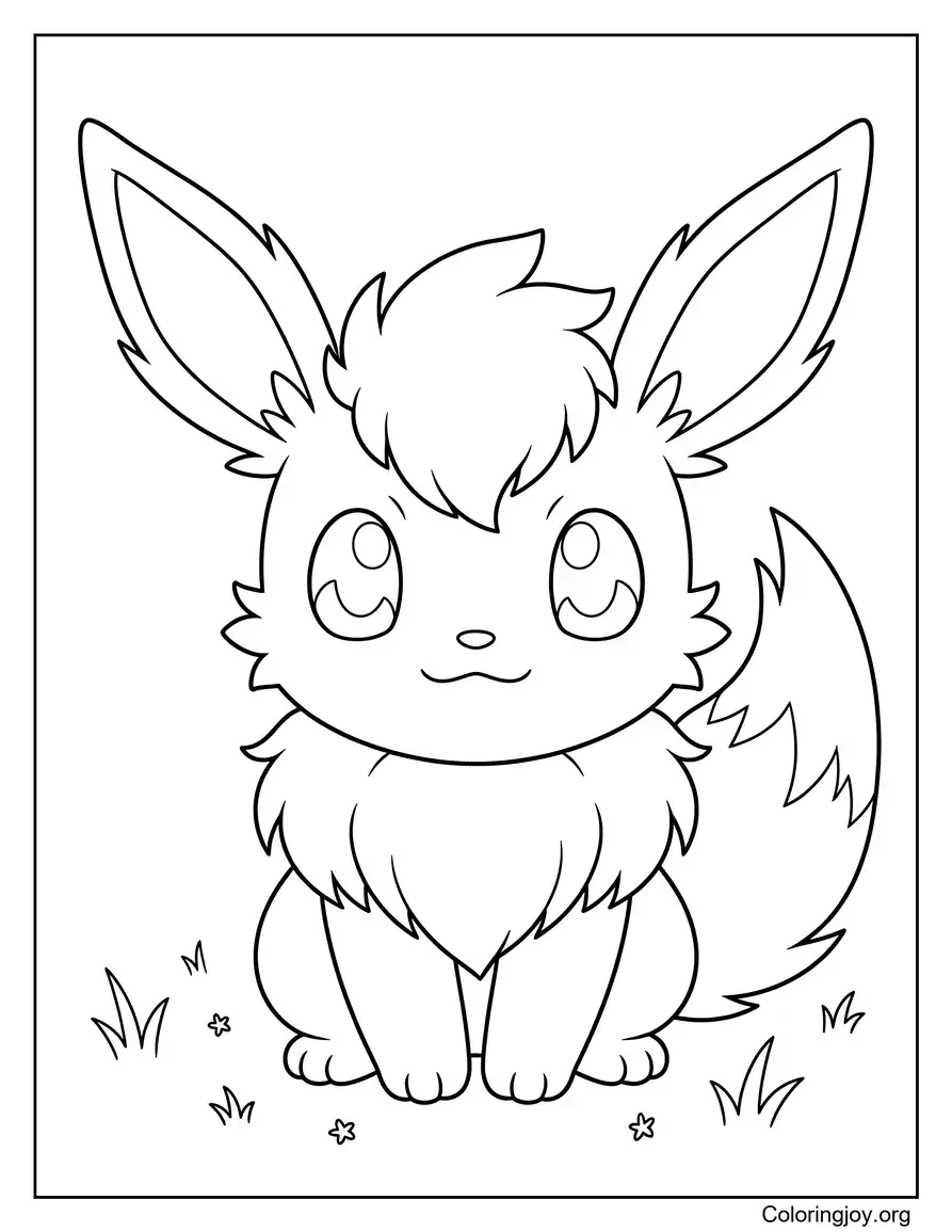 Bebé Eevee Página para colorear Pokémon