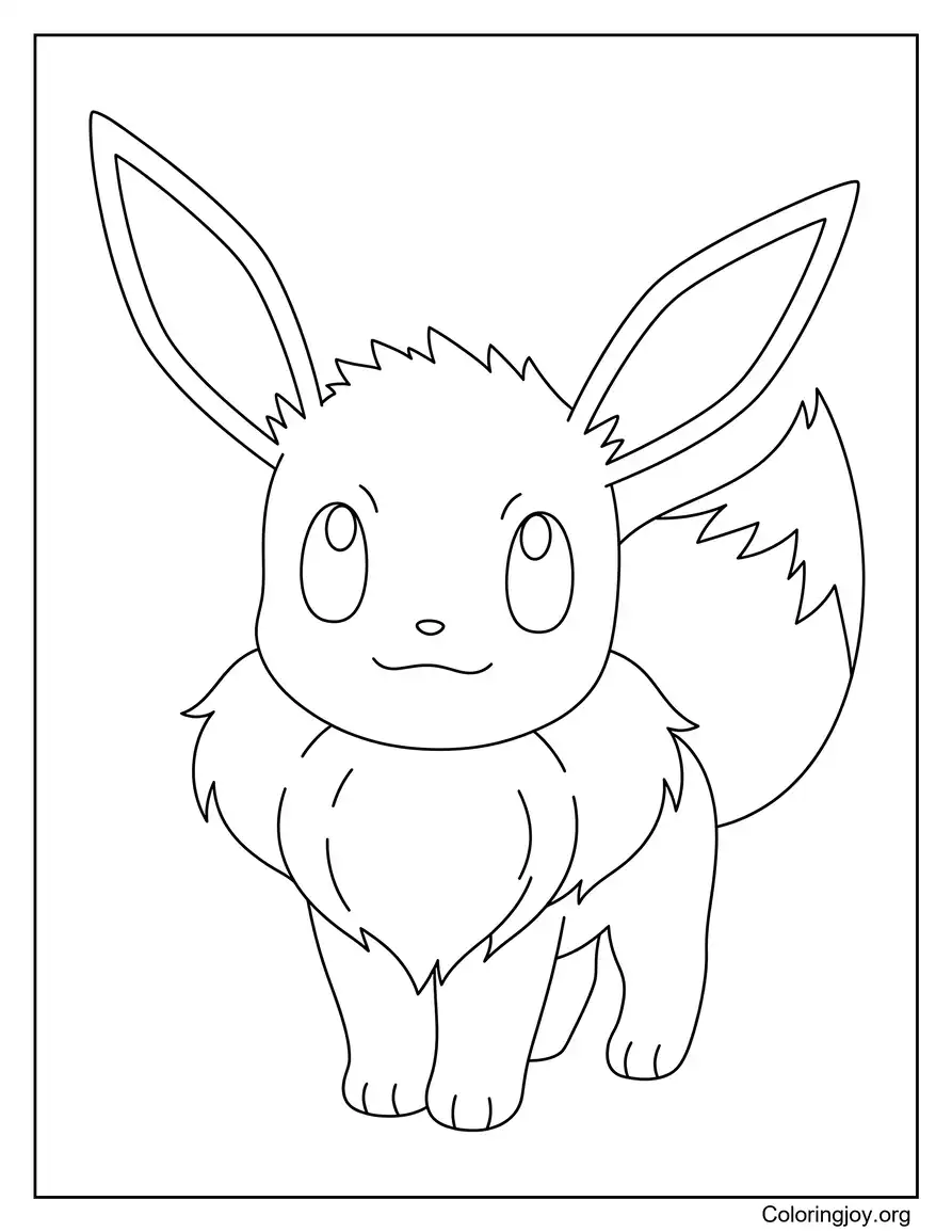 Página para colorear de Pokémon fácil Eevee