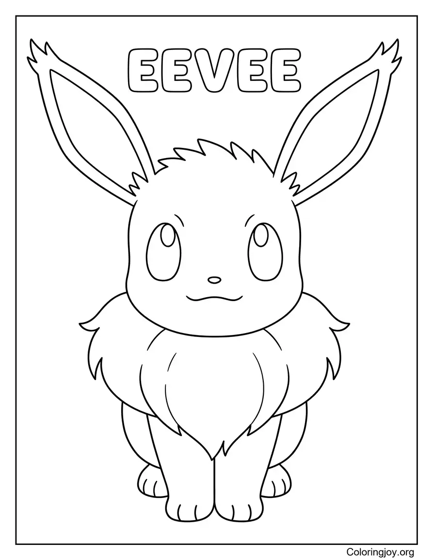 Página sencilla para colorear Pokémon Eevee
