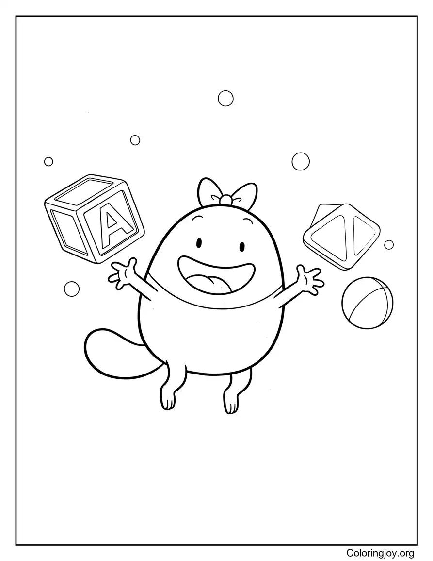 Polly jugando con juguetes