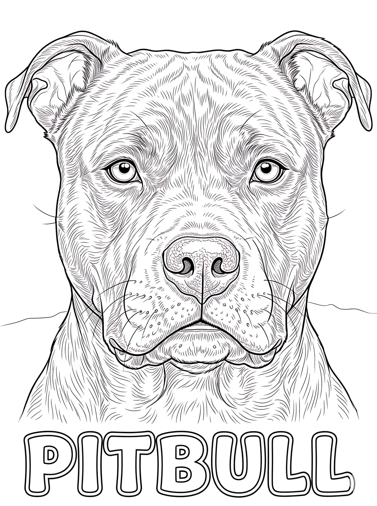 Primer plano real de Pitbull