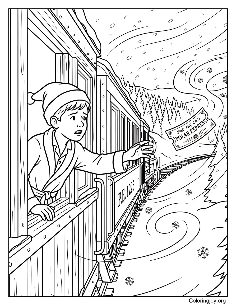 Un billete perdido en el viento Polar Express película