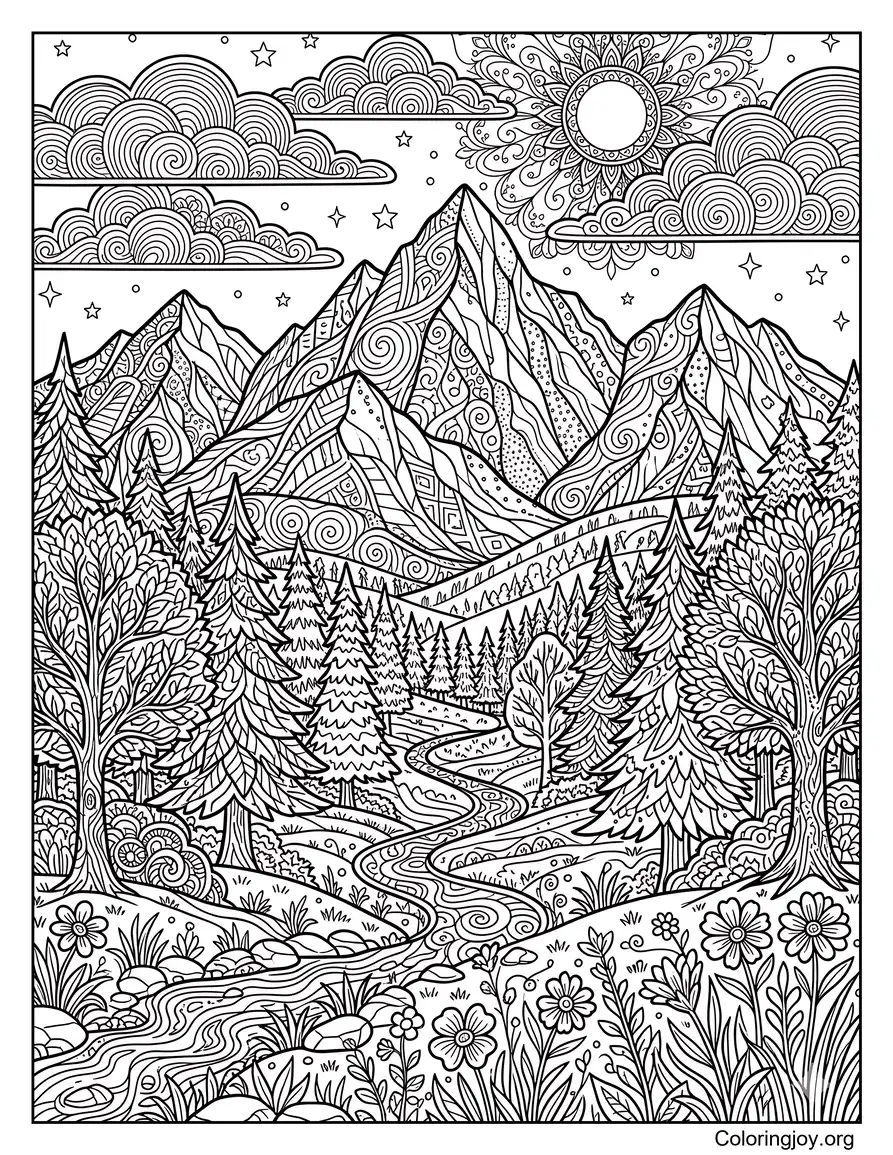 Mountain Landscape For Adults