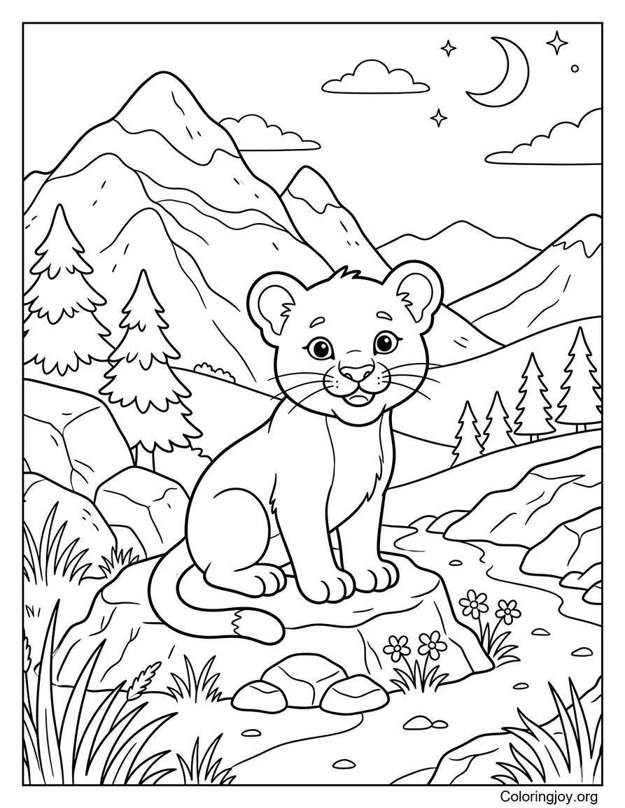 Mountain Lion Wild Scene