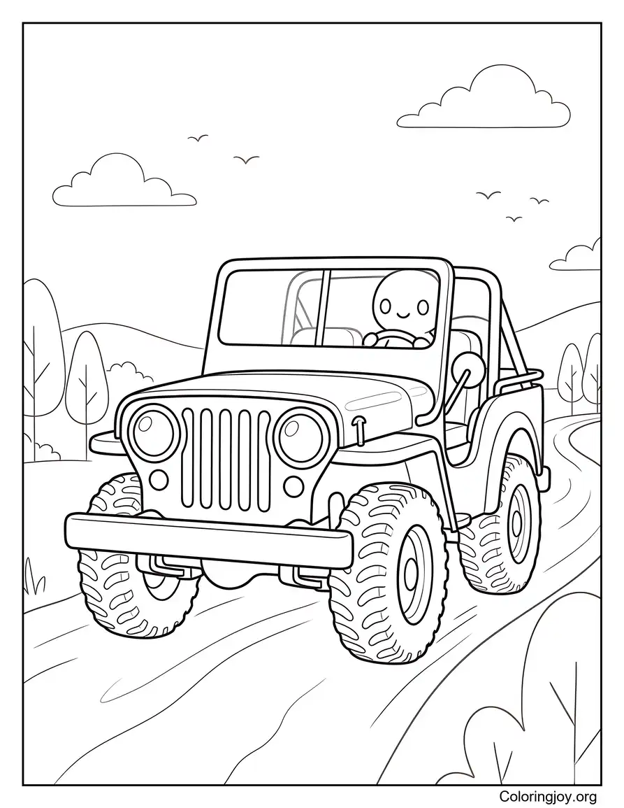 Old Classic Jeep on a Country Road