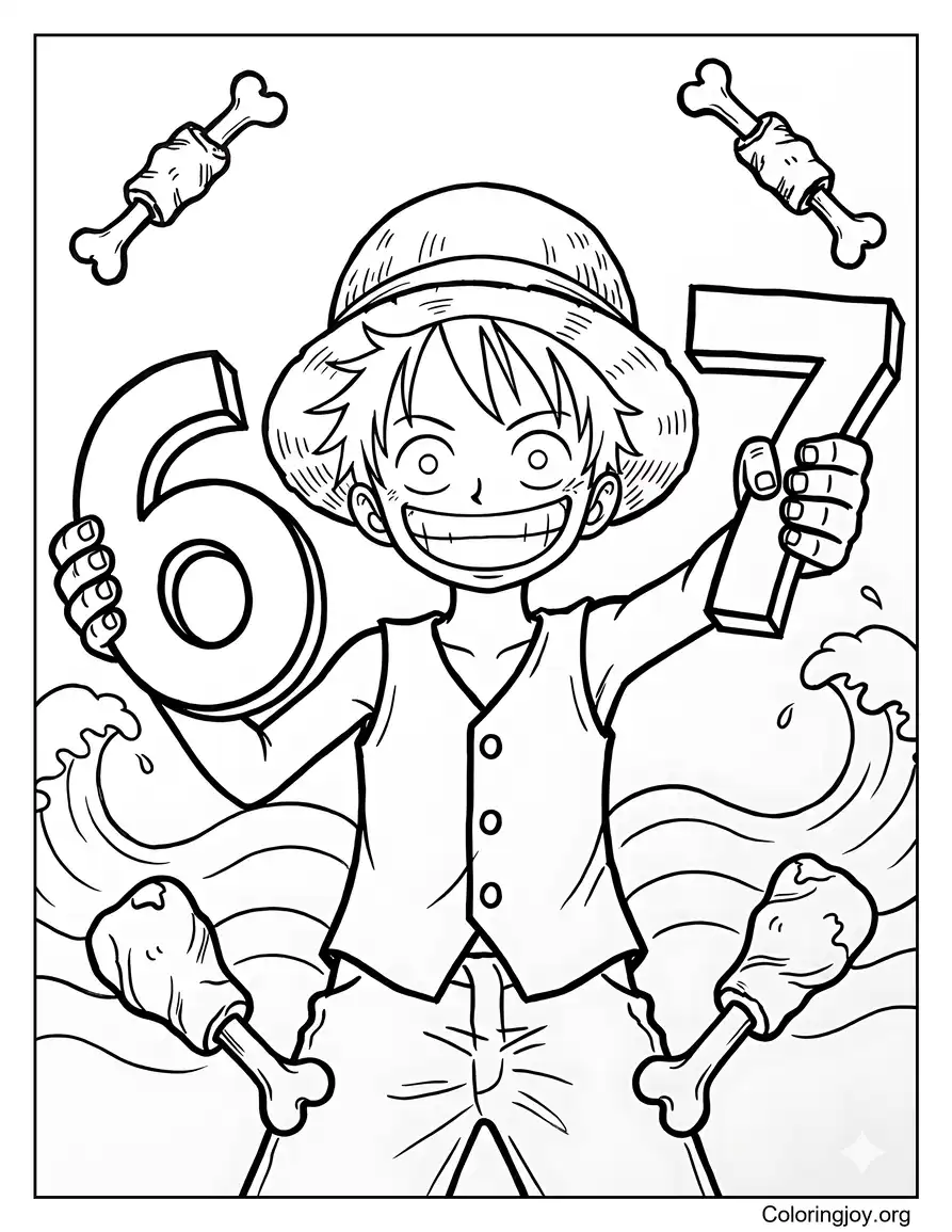 Luffy One Piece Coloring 67