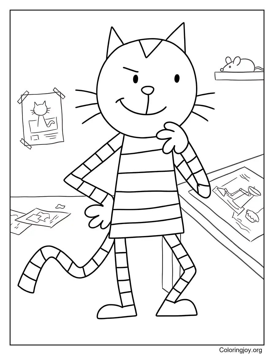 Petey The Cat Planning Something Funny