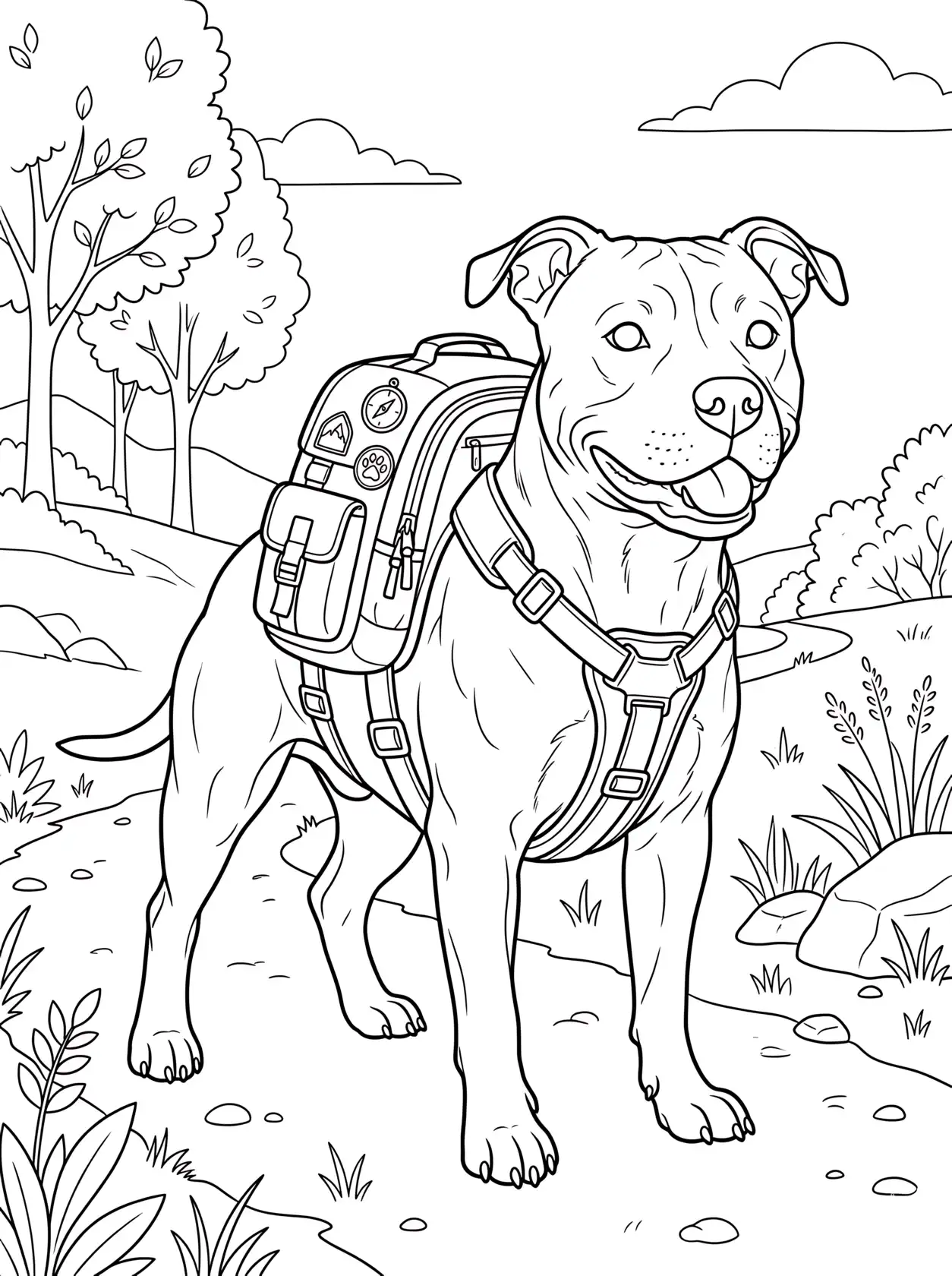 Pitbull With Backpack