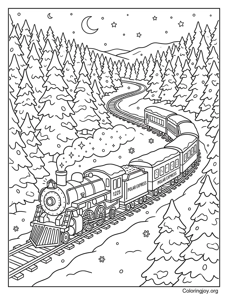 Riding Through Snowy Forests On The Polar Express