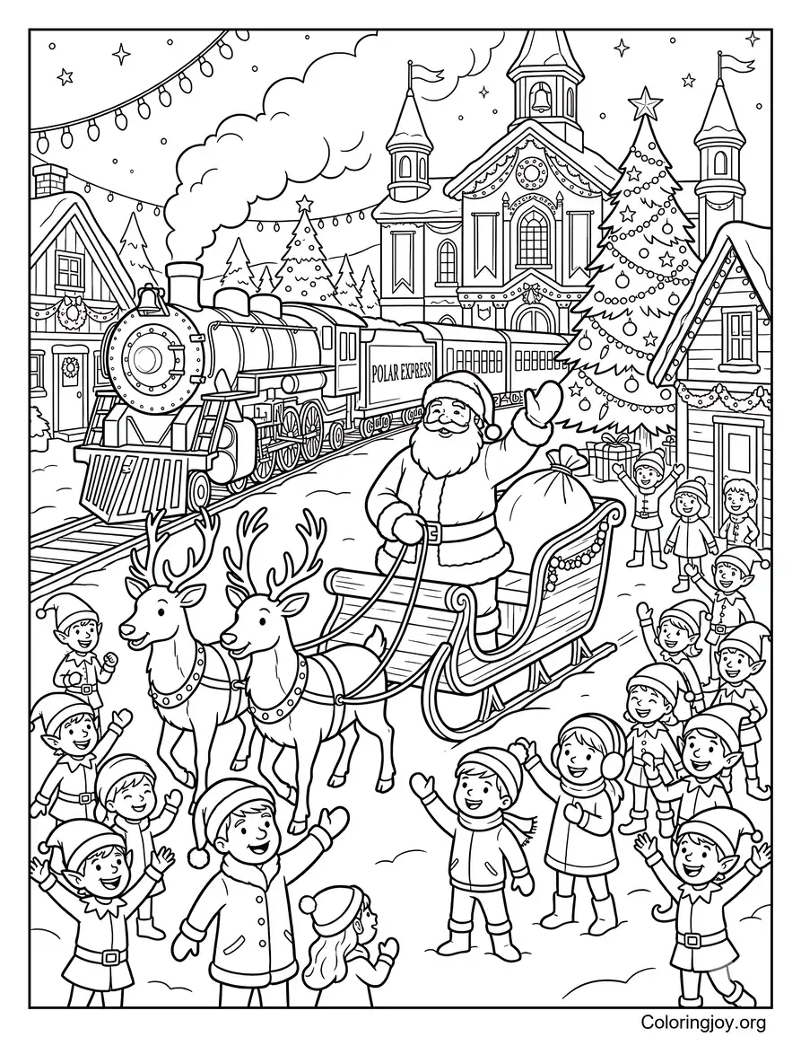 Santa Appears In The Square At The North Pole