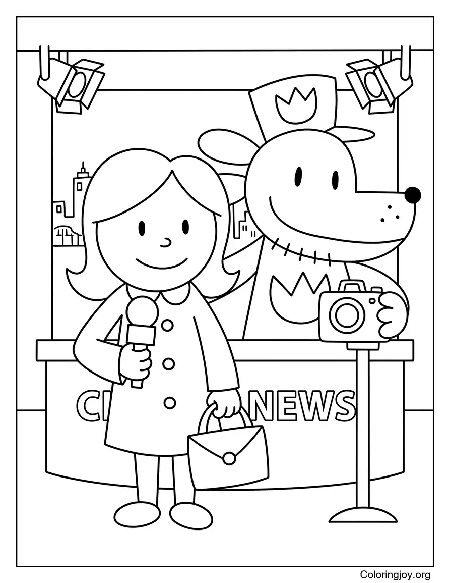 Sarah Hatoff Reporting With Dog Man Behind