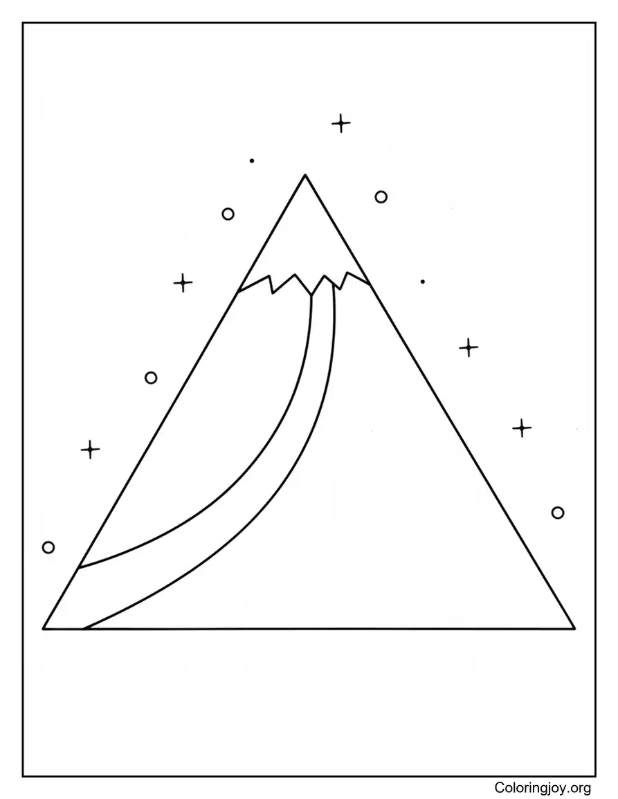 Simple Mountain Outline Coloring Page