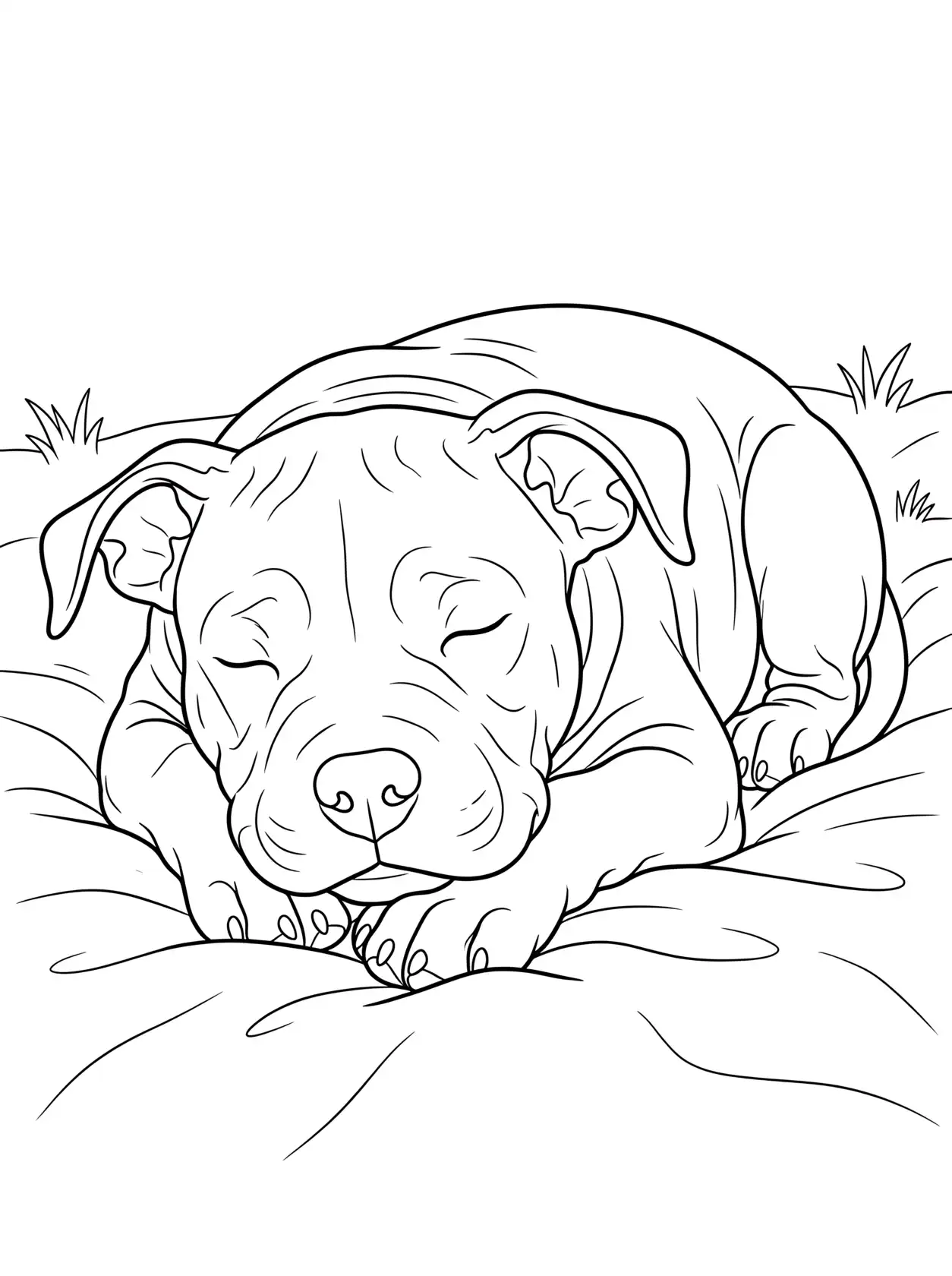 Sleeping Pitbull Puppy