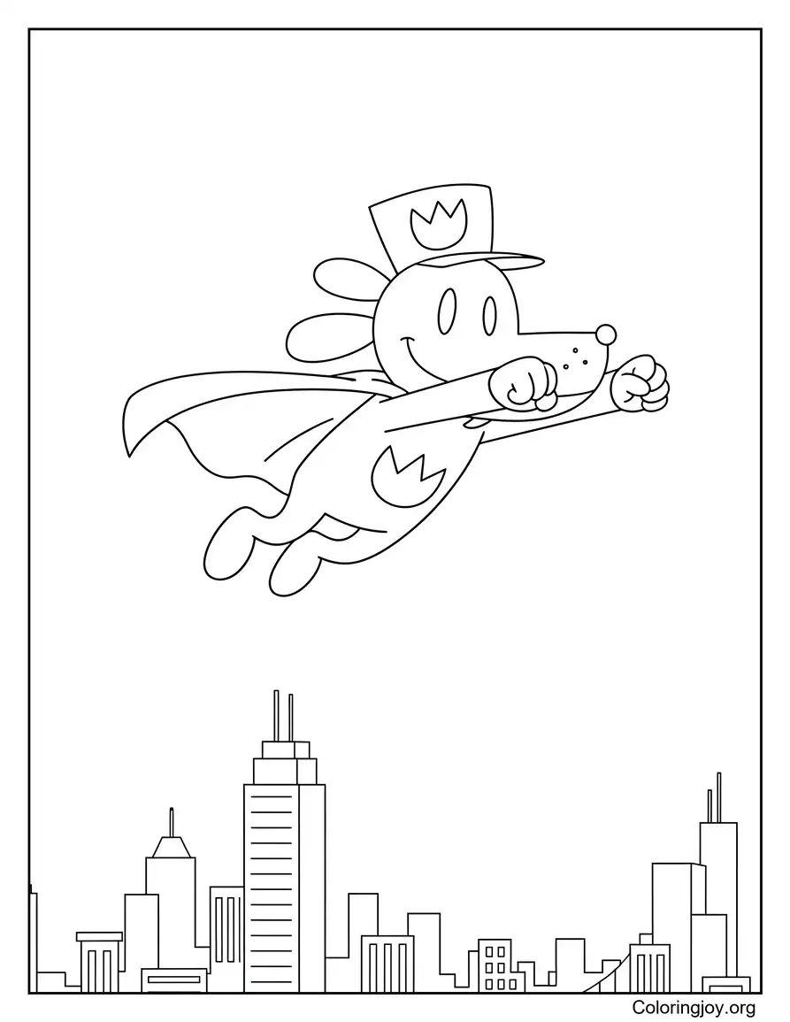 Superhero Dog Man Takes Flight