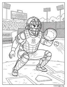 Yankees Catcher In Action