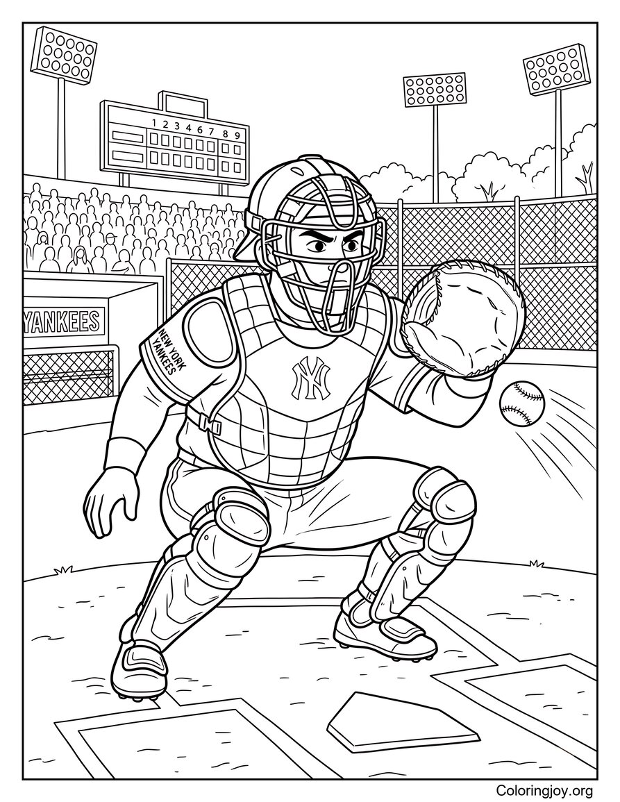 Yankees Catcher in Aktion