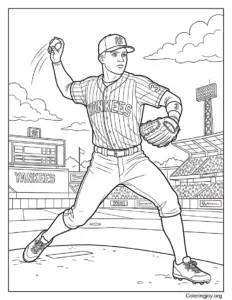 Yankees Player Throwing Ball