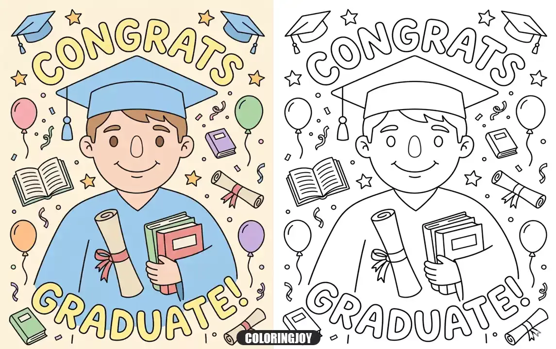 Graduation Coloring Pages (26 Free Printable PDFs)