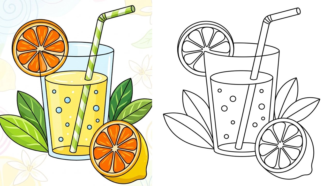 Lemonade Coloring Page