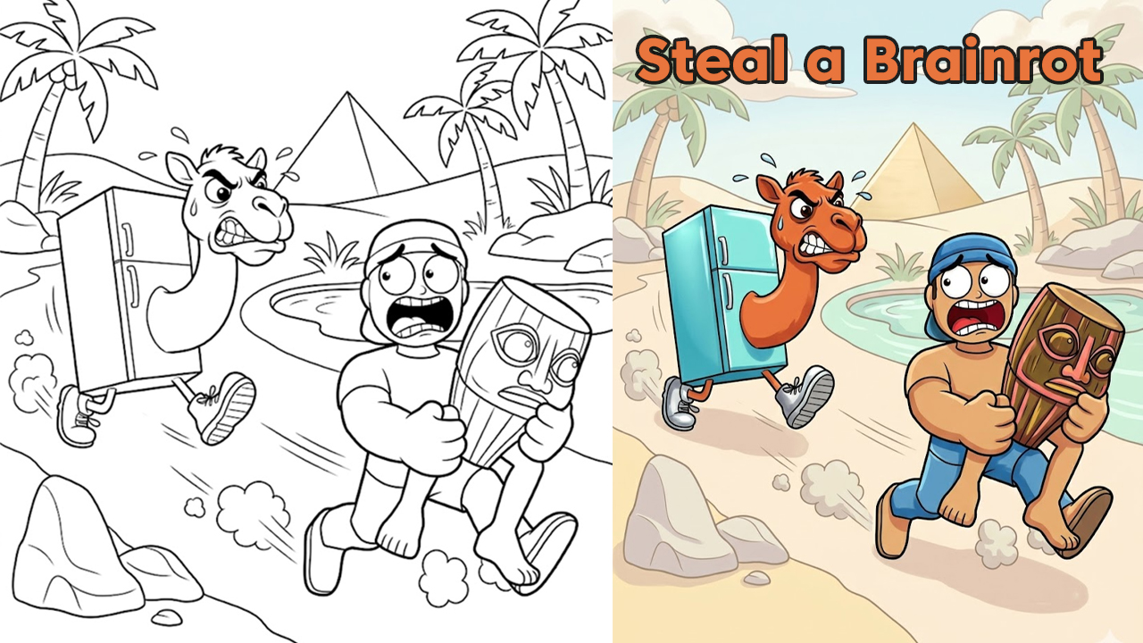 Steal a Brainrot Coloring Pages