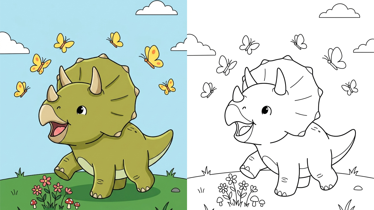 Dibujos De Dinosaurios Triceratops Para Colorear