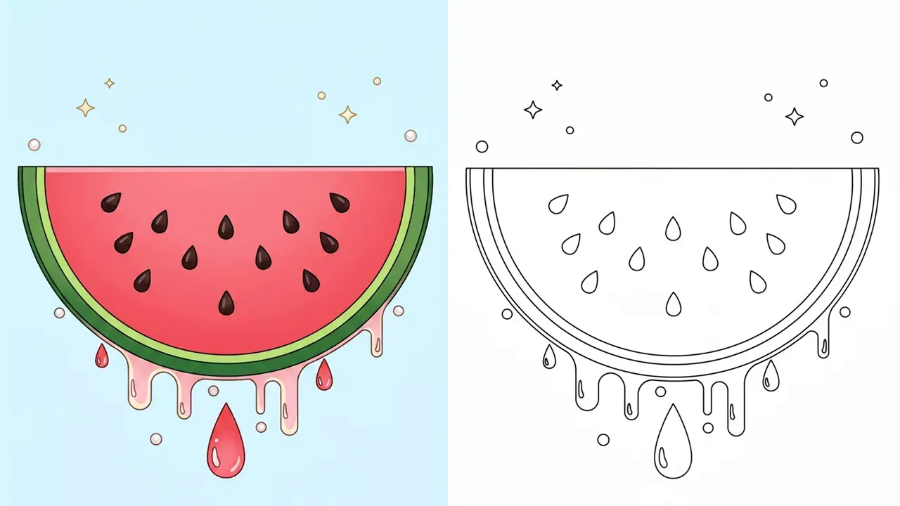 29 Malvorlagen Wassermelone (zum Drucken als PDF lesen)