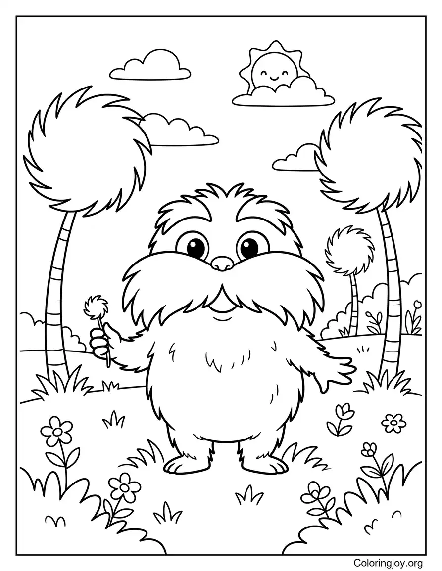 Baby Lorax Cartoon Outline For Kids
