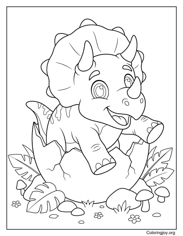 Triceratops Dinosaur Coloring Pages
