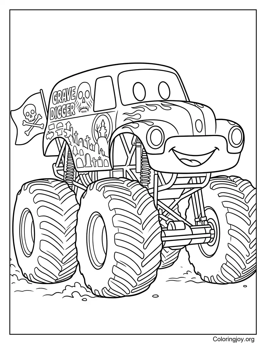 Grave Digger Monster Truck Afbeelding in kleur