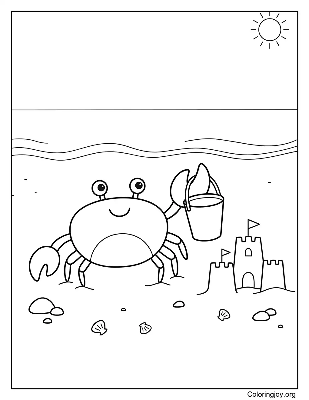 Cute Beach Crab Summer Printable