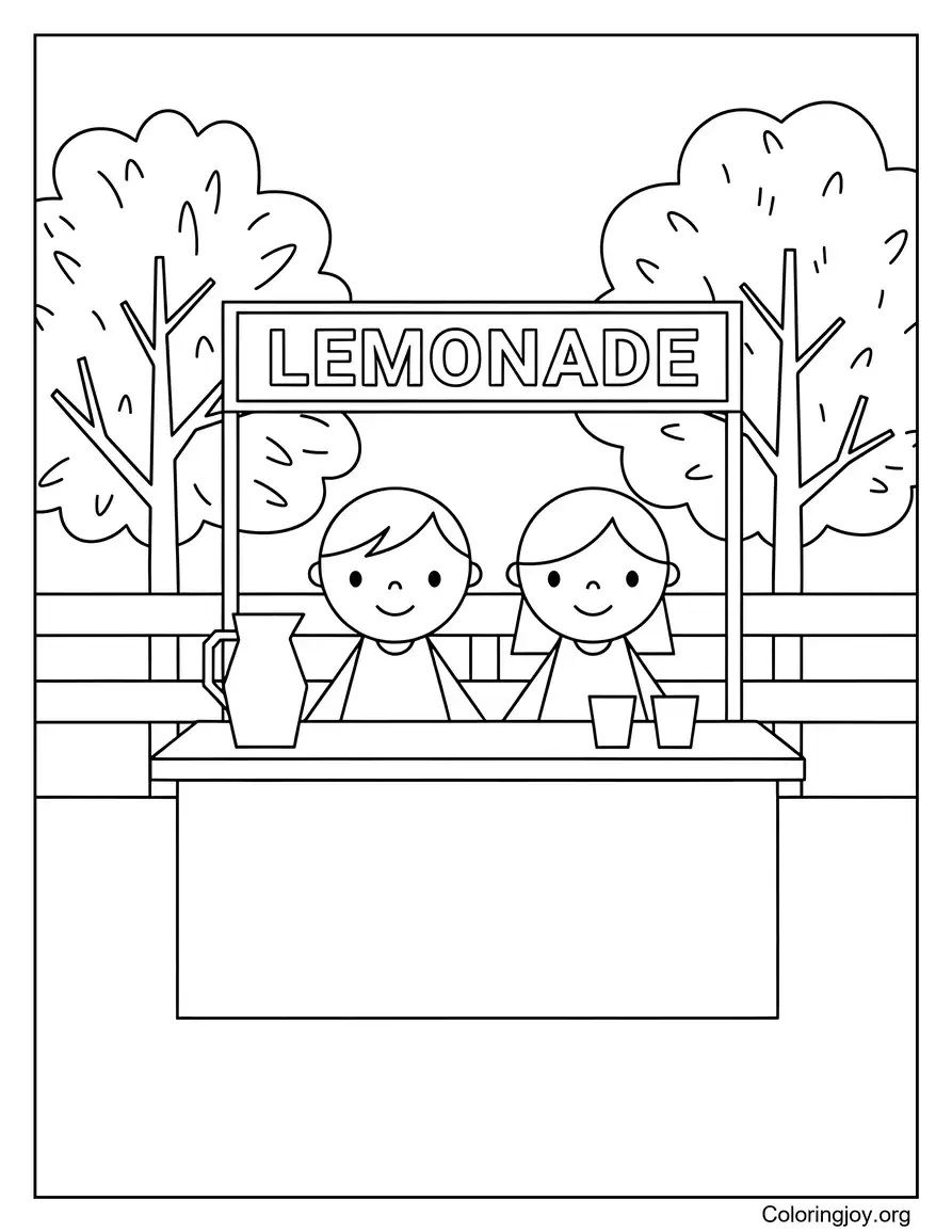 Cute Kids Selling Lemonade