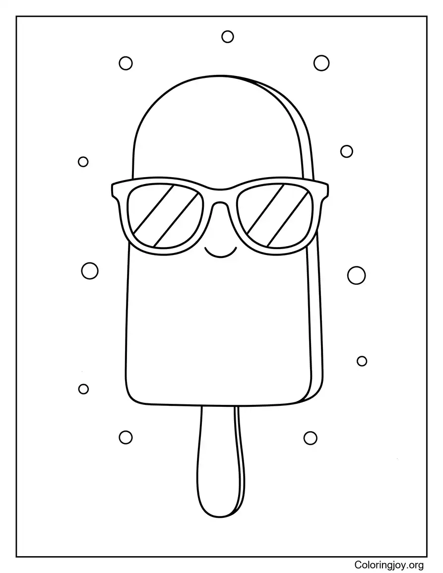 Cute Popsicle Character Wearing Sunglasses