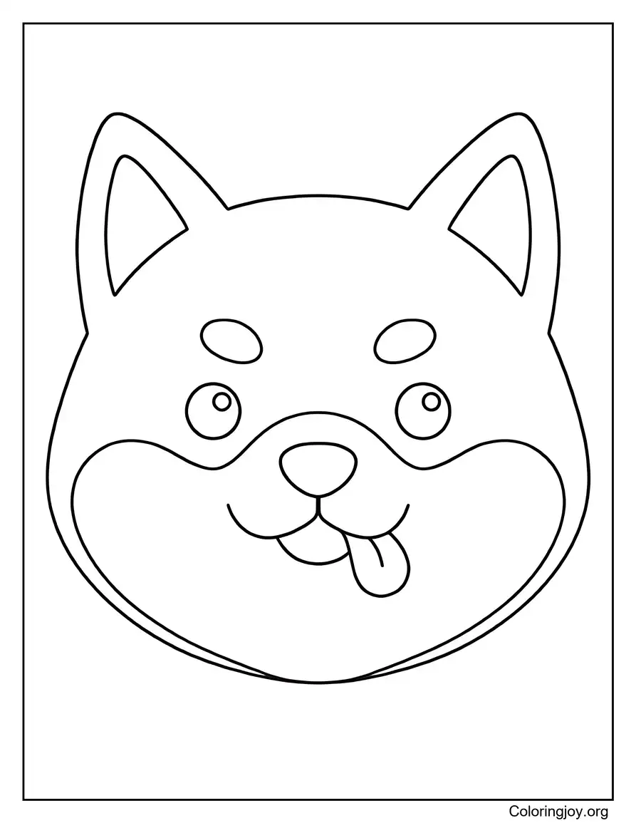 Adorable Shiba Inu Face Coloring Page for Kids