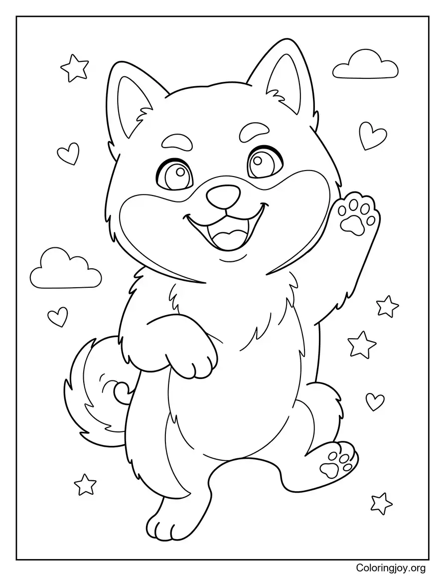 Detailed Realistic Shiba Inu Fur Close-Up Coloring Sheet