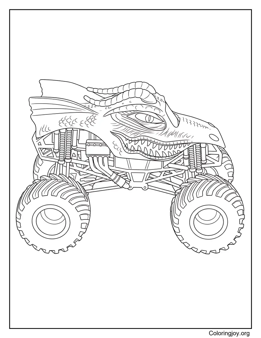 Dragon Monster Truck Coloring Picture