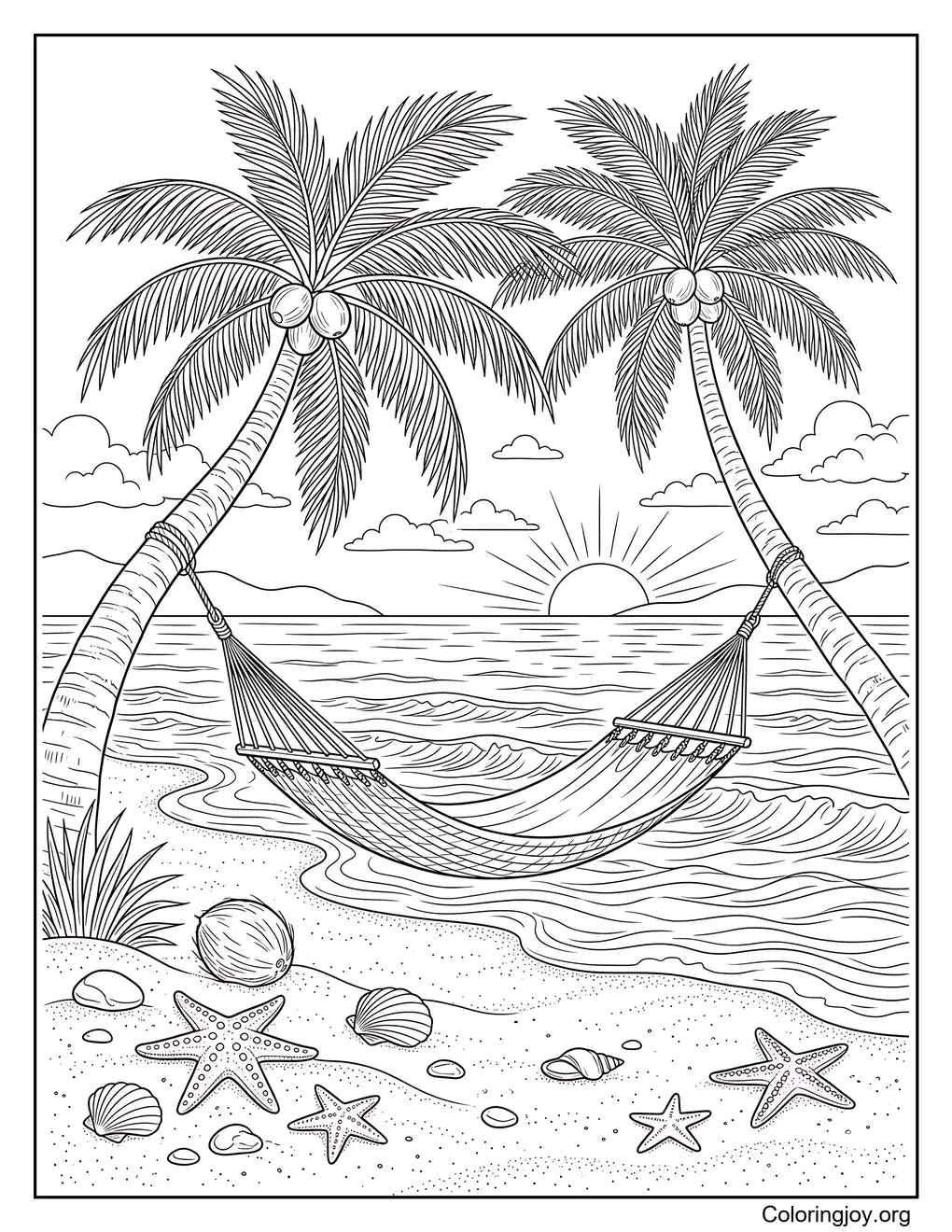 Verträumtes Strandparadies, Sommer-inspirierte Malseite