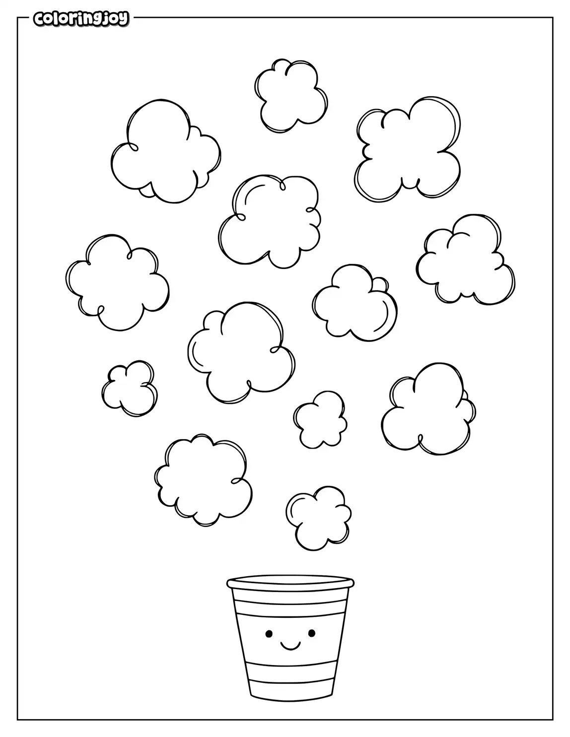 Several fluffy kernels create an easy snack illustration.