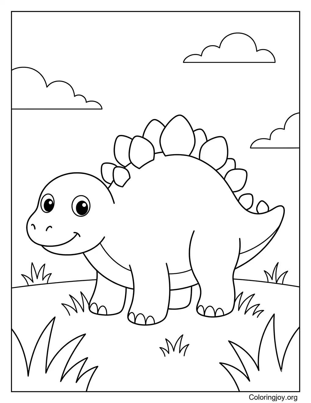 Easy Stegosaurus Outline