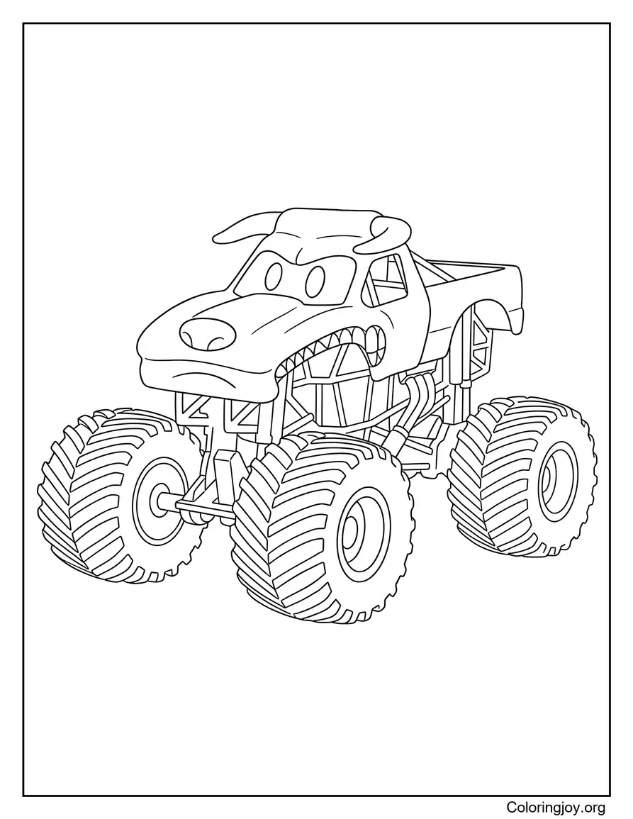 El Toro Loco Inspired Monster Truck Coloring Sheet