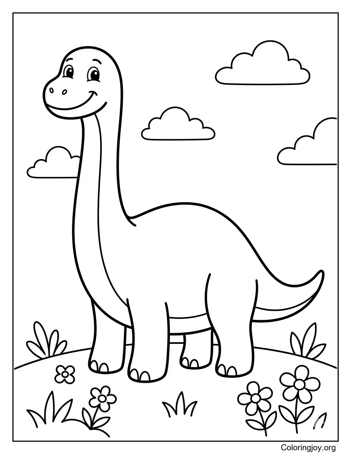 Braquiosaurio sencillo y fácil para niños pequeños