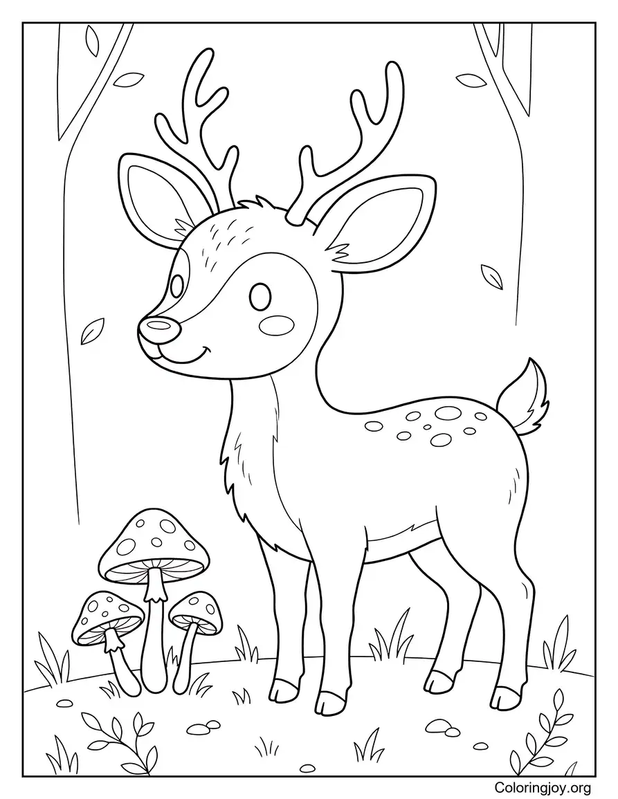 Deer With Mushrooms