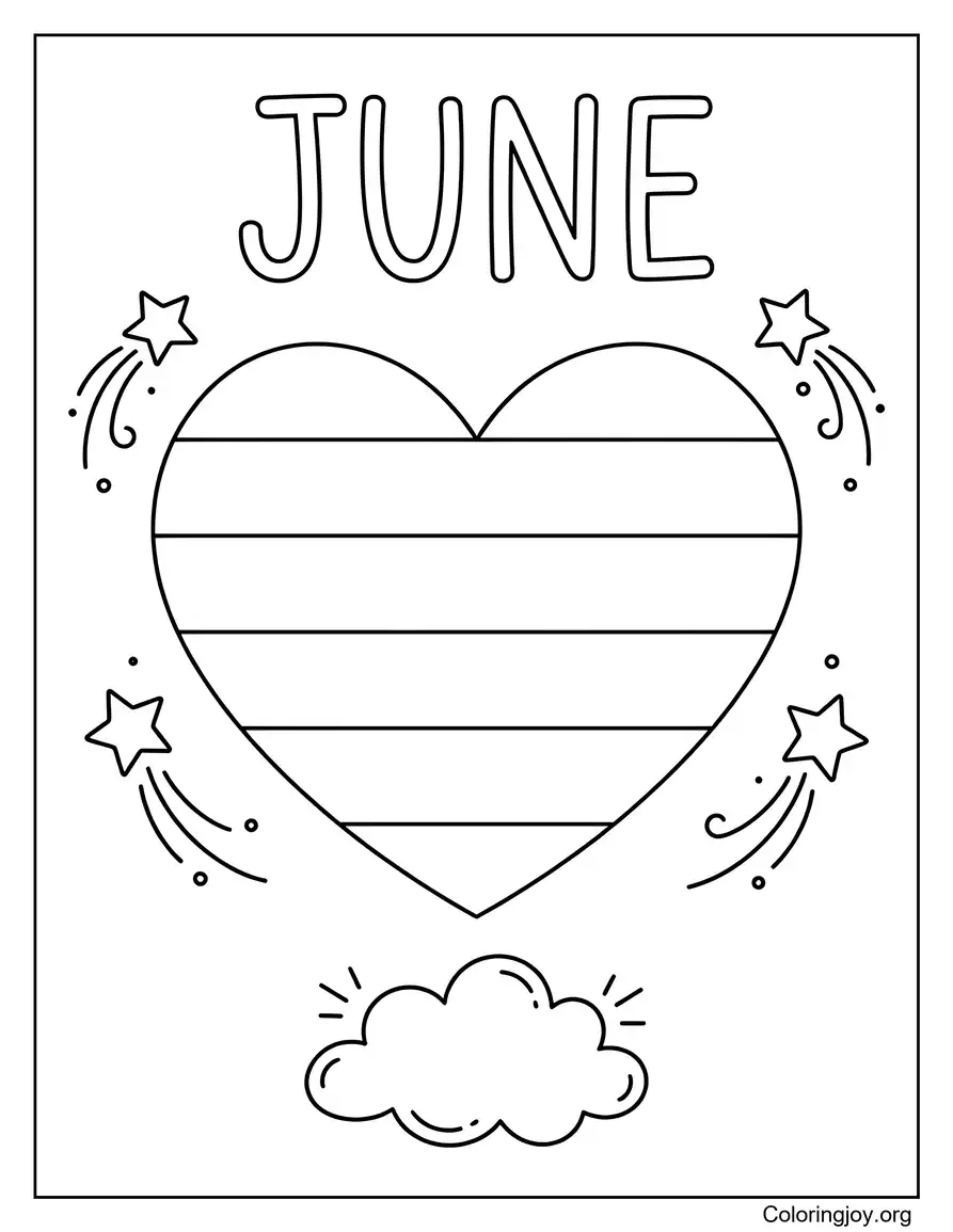Rainbow Heart Coloring Page