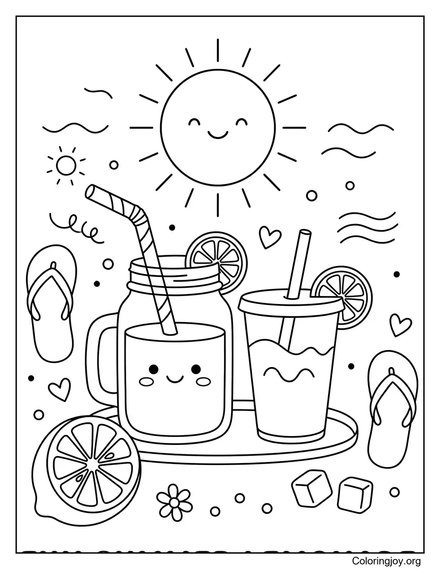 Summer Lemonade Coloring Sheet