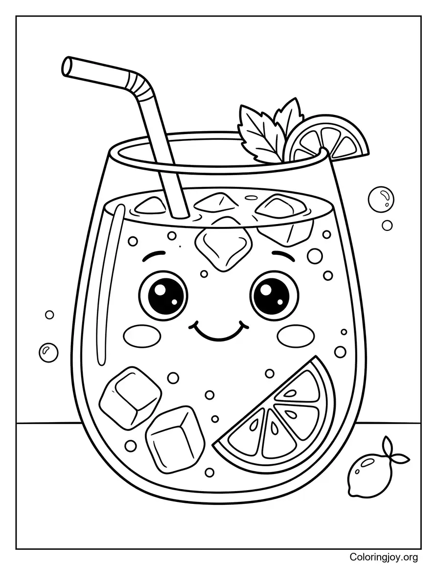 Cute Cartoon Lemonade Glass