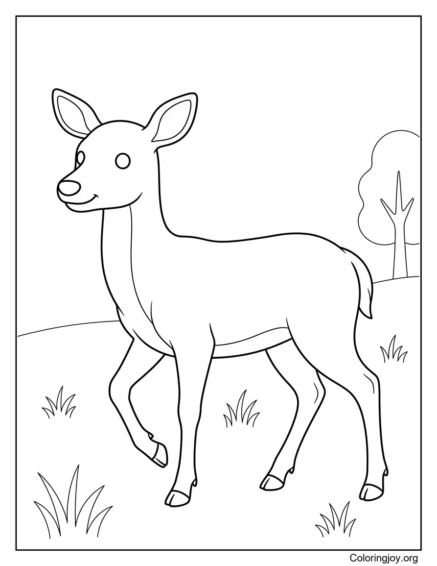 Walking Deer Outline