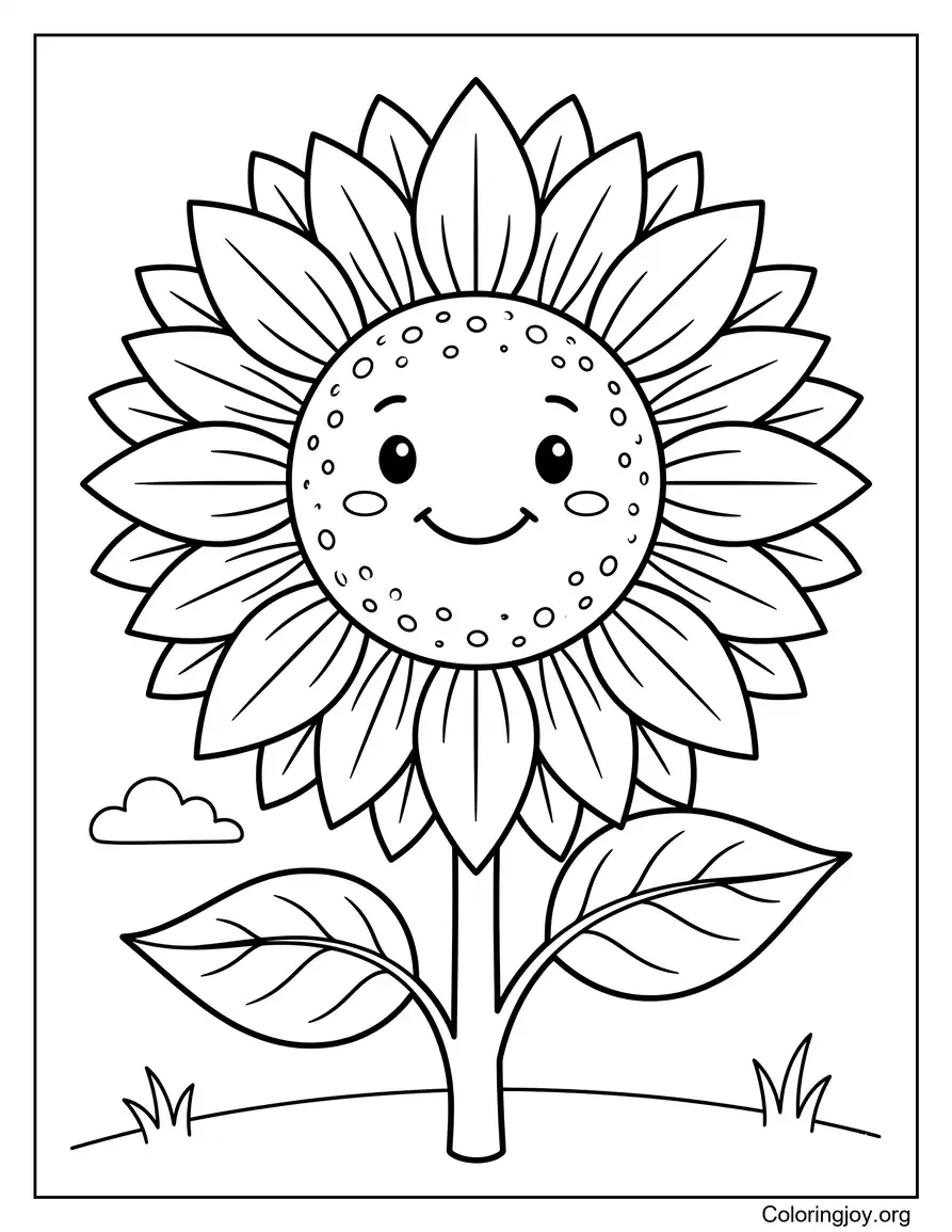 Sunflower Coloring Page For June