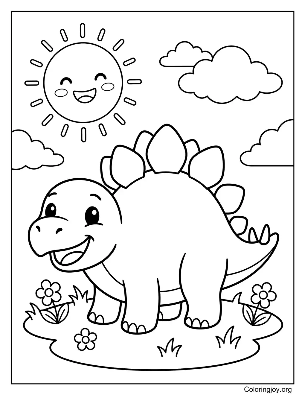 Imagen linda de estegosaurio bebé