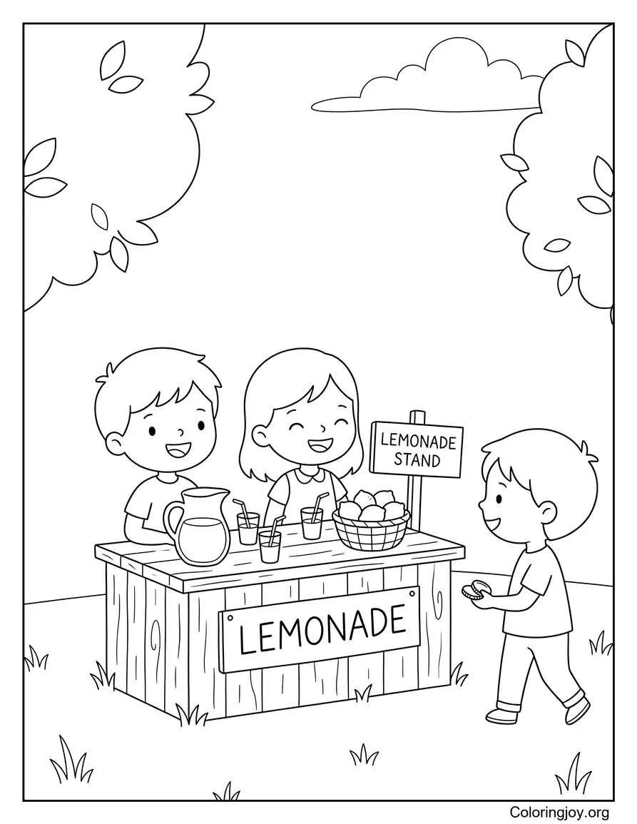 Kids Running A Lemonade Stand
